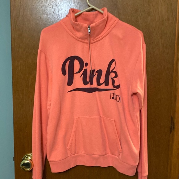 PINK Victoria's Secret Tops - Vs pink 3/4 zip sweatshirt size small